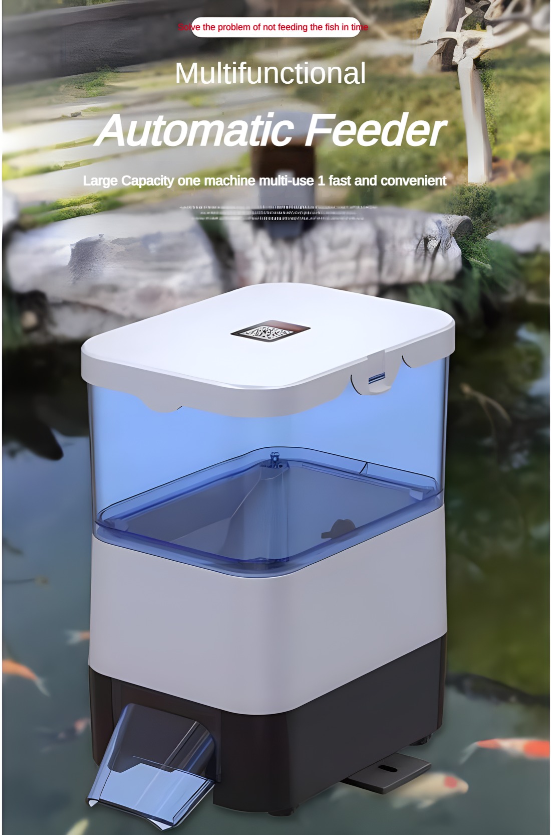 Aquarium Fish Auto Feeder - مغذي أسماك شمسي أوتوماتيكي من إيفنايس،