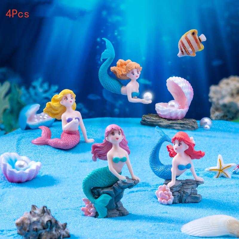 Aquarium Fish Tank Price - 4 قطع من تماثيل حورية البحر