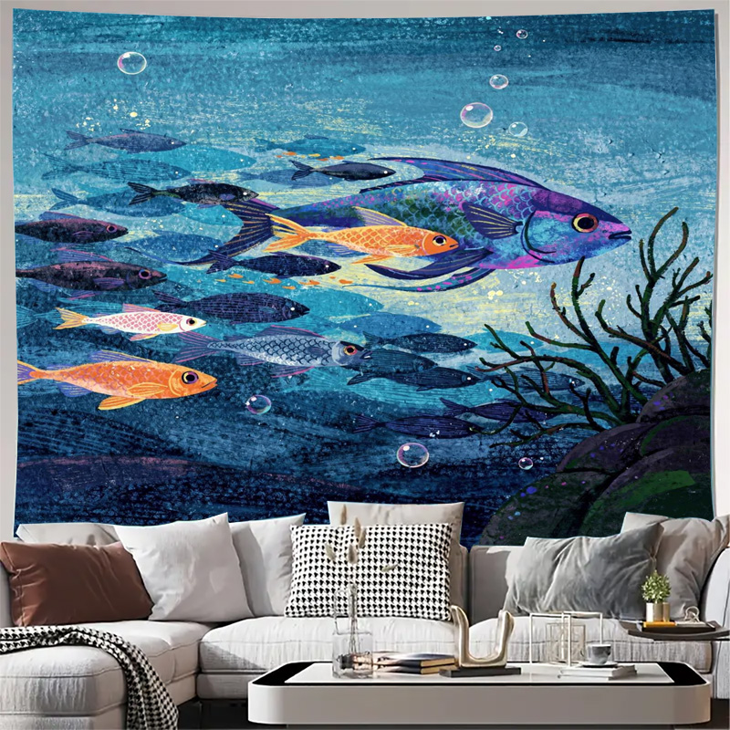 نسيج جداري مزخرف بأسماك المحيط - مراجعة Aquarium Fish Under 100 وسعره