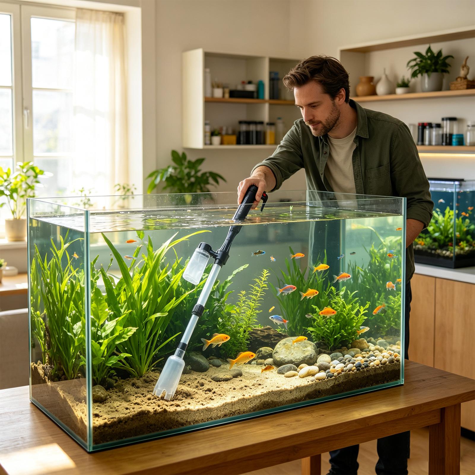منظف قاع حوض السمك الكهربائي،  - مراجعة Aquarium Fish Maintenance وسعره