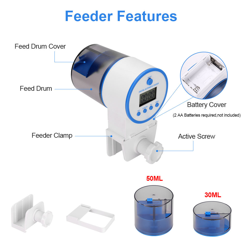 موزع طعام أوتوماتيكي ذكي لحوض  - مراجعة Aquarium Fish Auto Feeder وسعره