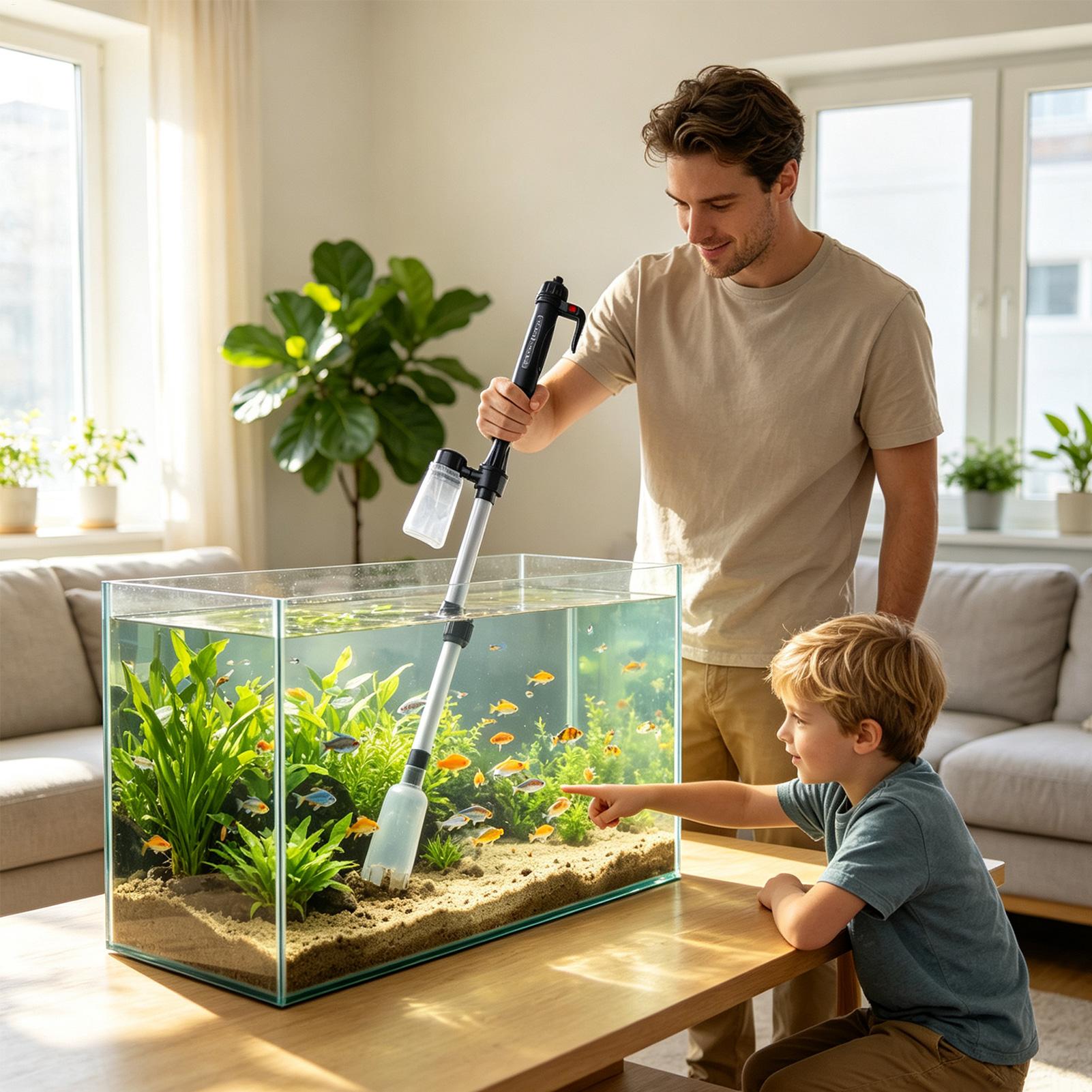 منظف حصى حوض السمك بالشفط، أدا - مراجعة Aquarium Fish Maintenance وسعره