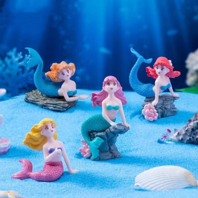 4 قطع من تماثيل حورية البحر ال - مراجعة Aquarium Fish Tank Price وسعره