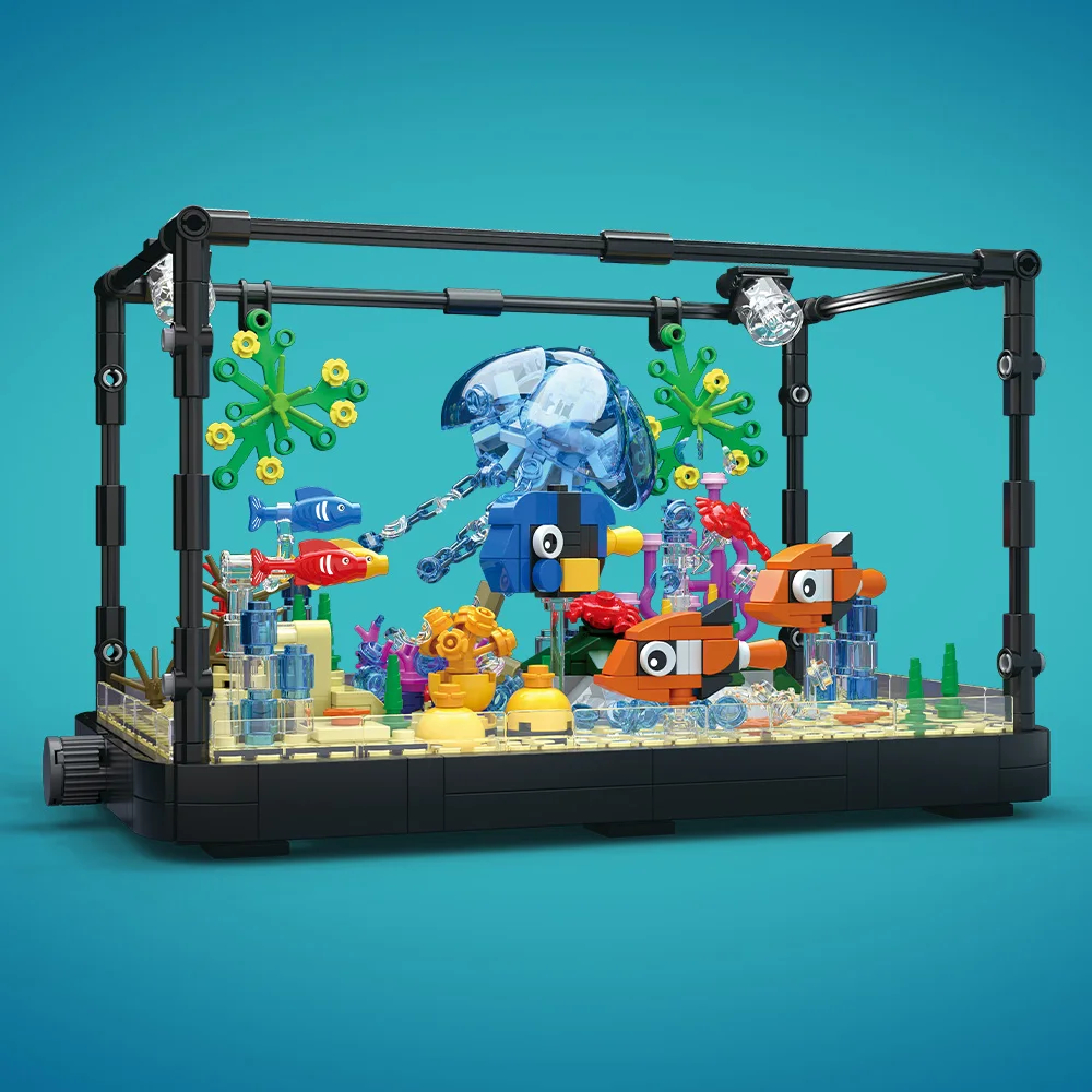 مجموعة مكعبات بناء حوض السمك م - مراجعة Aquarium Fish Game وسعره